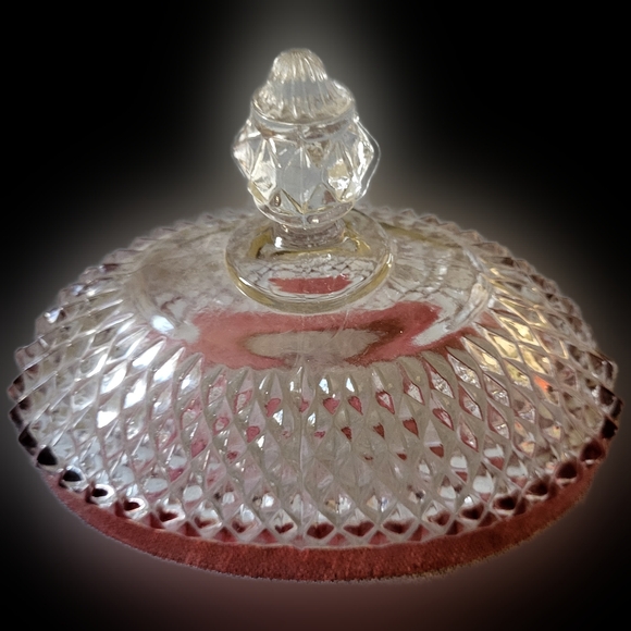 🎄Vintage Indiana Glass Butter Dish, 60s Ruby Flash/Cranberry glass diamondpoint - Picture 2 of 16